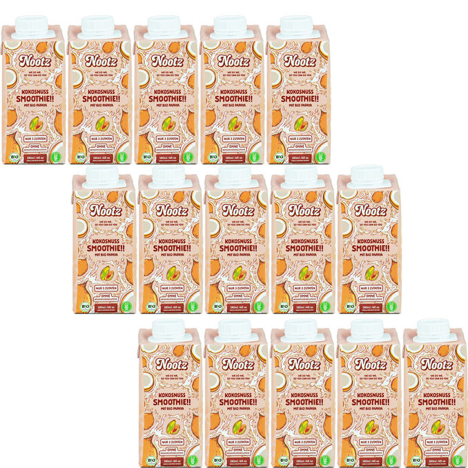 Nootz BIO Kokosnuss Papaya Smoothie, 15er Pack