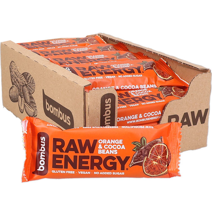 Bombus Raw Energy Raw Energibar Apelsin & Kakaobönor 20-pack