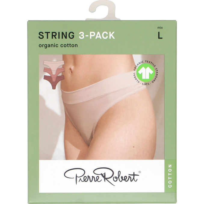 Pierre Robert Stringtrosor Bomull Stl. L Nude 3-pack