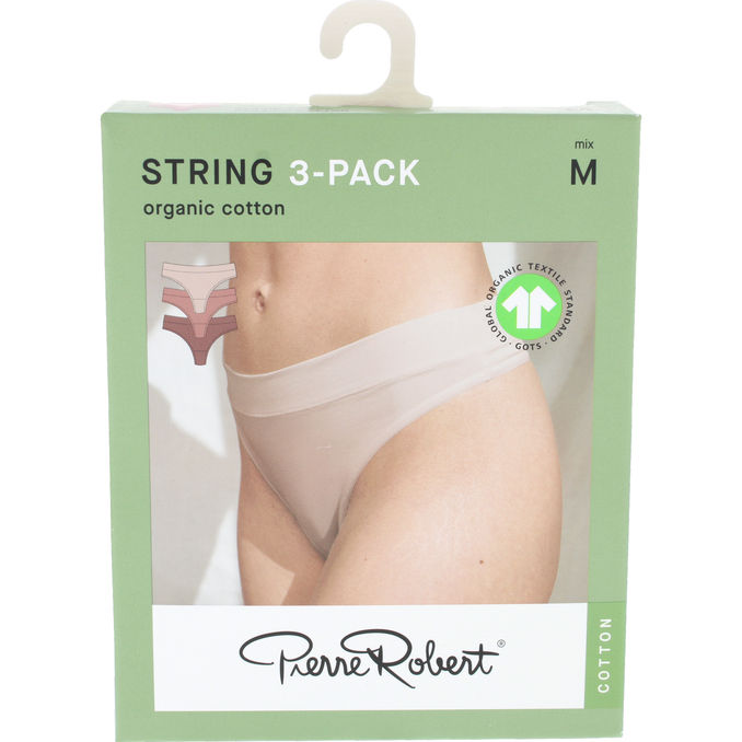Pierre Robert Stringtrosor Bomull Stl. M Nude 3-pack