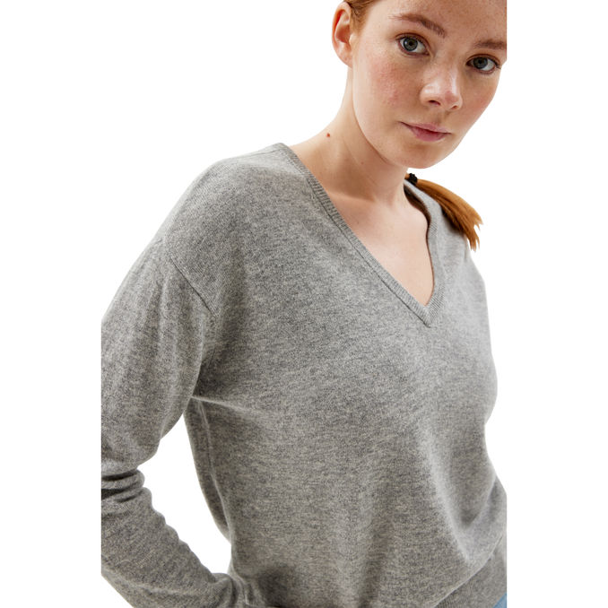 Pierre Robert Tröja Merinoull Grå V-ringad Stl. S