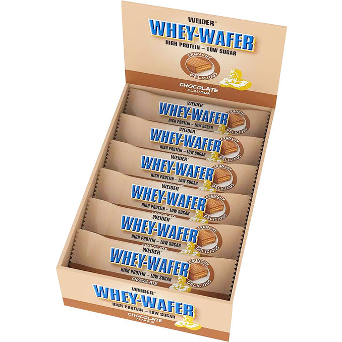 Weider Proteinriegel Waffel Schokolade, 12er Pack