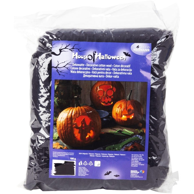 IKO Halloween Dekowatte in Schwarz