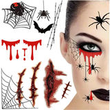 VerkGroup Halloween-Tattoos realistisches waschbares Blut