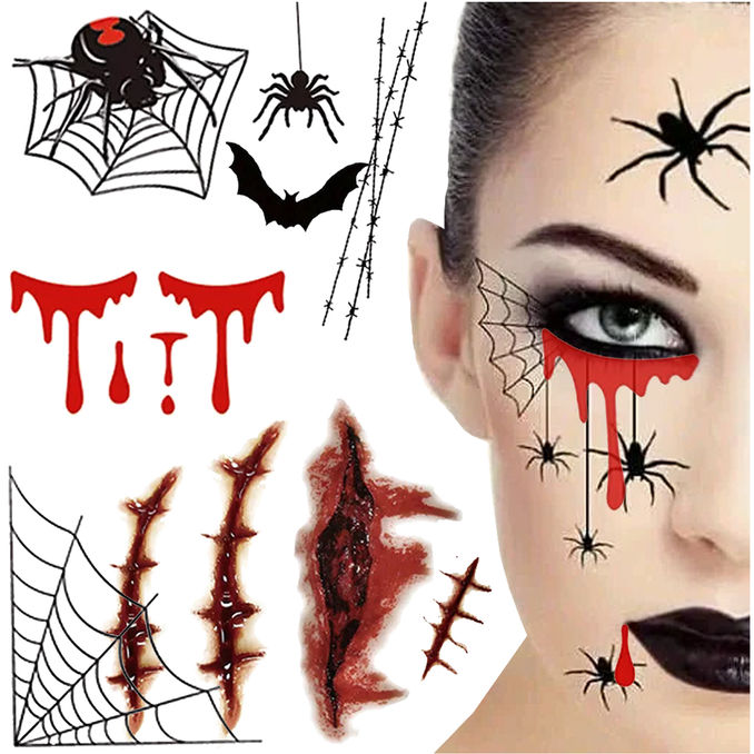 VerkGroup Halloween-Tattoos Blut