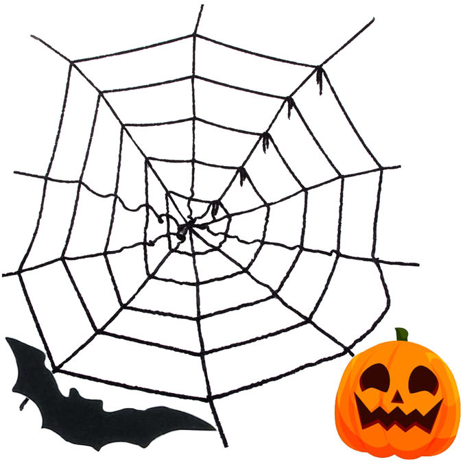 Verk Group Schwarzes Spinnennetz Halloween-Deko