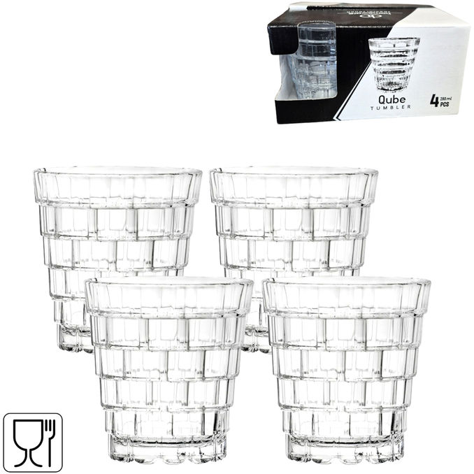 Qube Tumbler-Gläser, 4er-Set