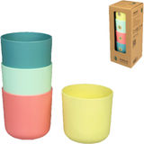 Zuperzozial STACK-O Becher aus Biokunststoff Dulce Pastel 4er-Set