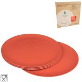 Zuperzozial Teller aus Biokunststoff Rot, 4er Pack