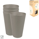 Zuperzozial Brauner Becher aus Biokunststoff, 4er-Set