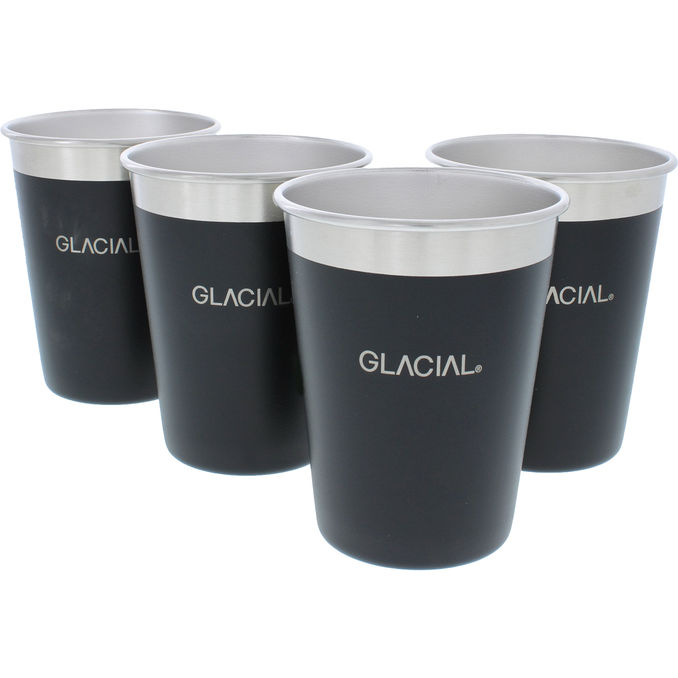 GLACIAL Mukit Ruostumaton Teräs Musta 4-pack