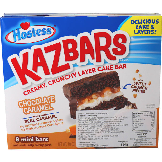Hostess Schokoriegel mit Caramel-Cremefüllung