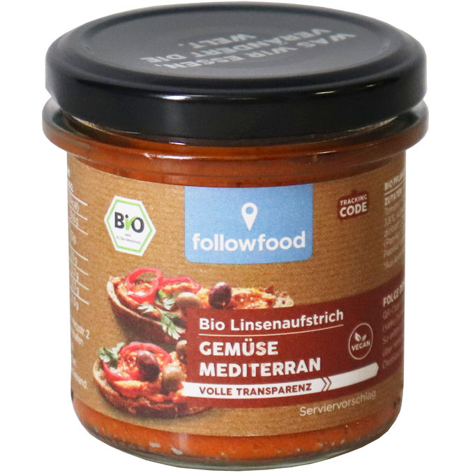 Followfood BIO Linsenaufstrich Gemüse Mediterran
