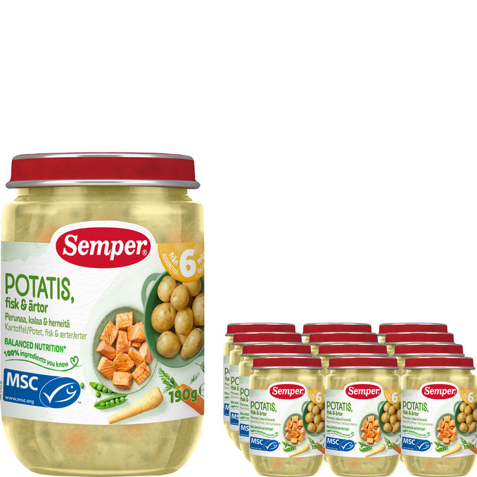Semper Kartofler, Fisk & Ærter 12-pak