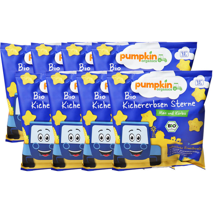 Pumpkin Organics BIO Kichererbsensterne, 8er Pack