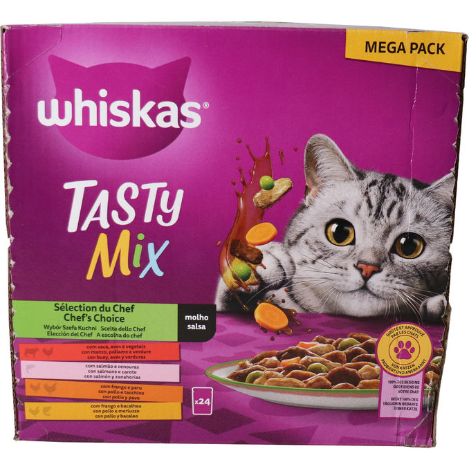 Whiskas Tasty Mix Portionsbeutel Chef's Choice in Sauce, 24er Pack