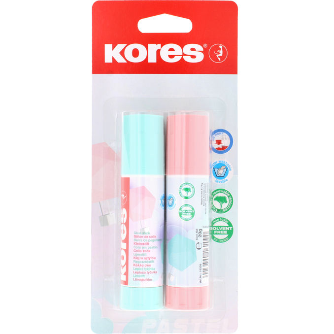 Kores Liimapuikko Pastelli 2-pack