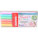 Kores Pastel Markers Brush Tip 6-pak