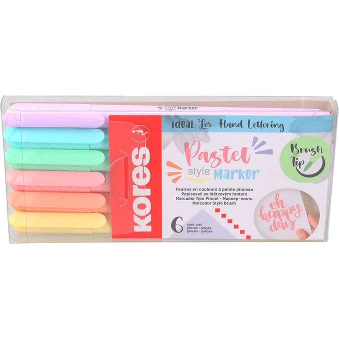 Kores Tussi-kynät Pastelli 6-pack
