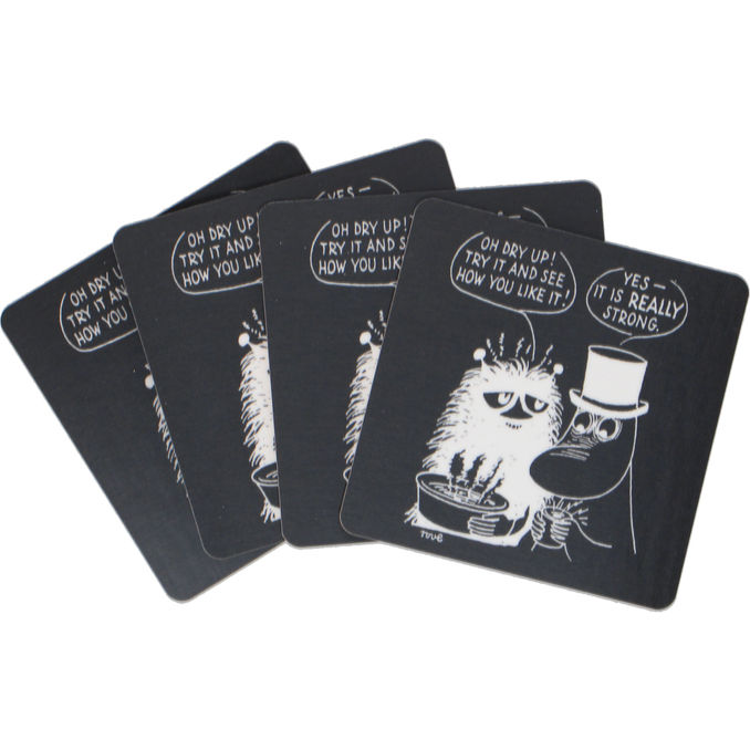 Optodesign Lasinaluset Muumi Musta 4-pack