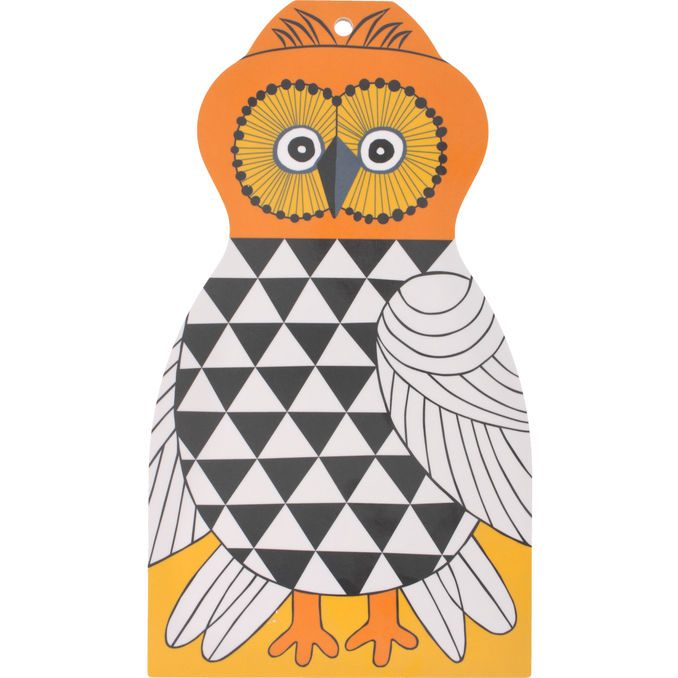 Optodesign Bricka Uggla Grå/Gul 30x17cm