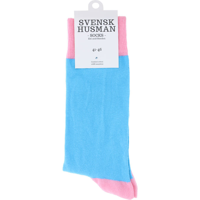 Svensk husman Strumpor Rosa/Turkos Stl. 41-46