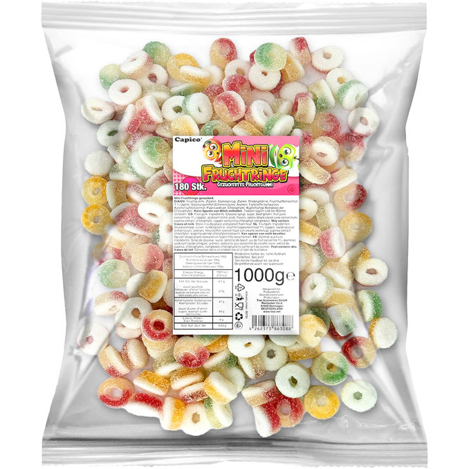 Capico Fruchtgummi Mini Fruchtringe, Maxi Pack
