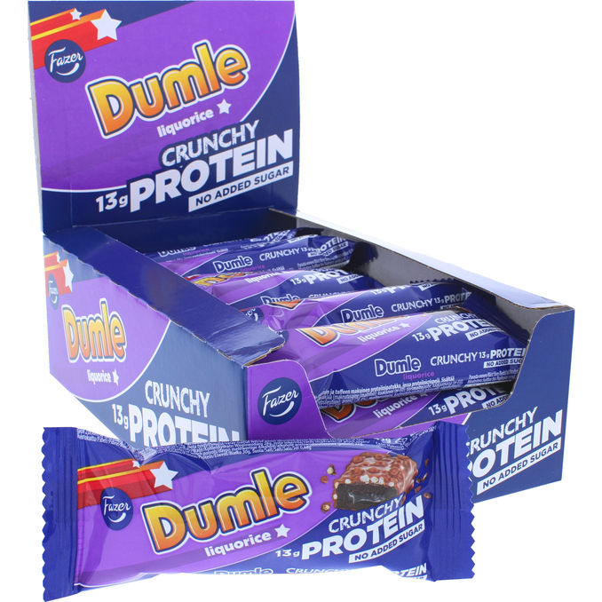 Fazer Proteiinipatukka Dumle Crunchy Lakritsi 15-pack