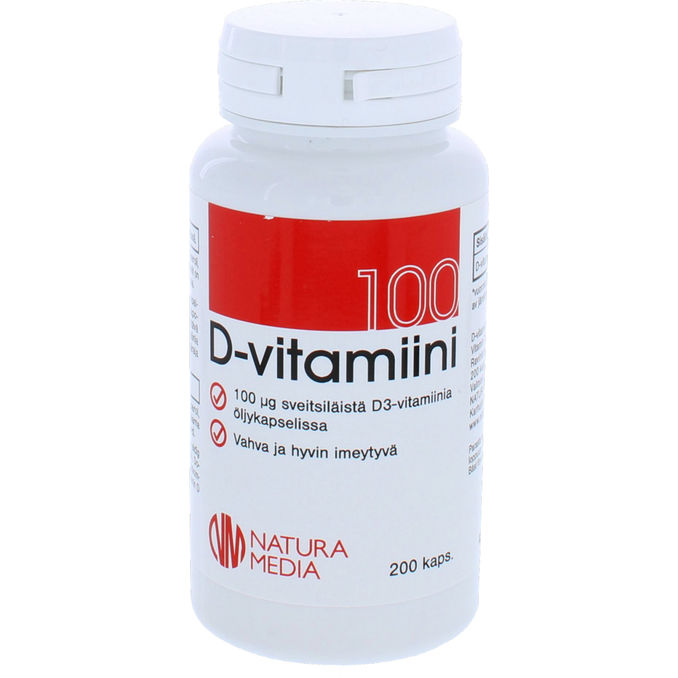 Natura Media D-Vitamin 100 µg 200 Kapsler