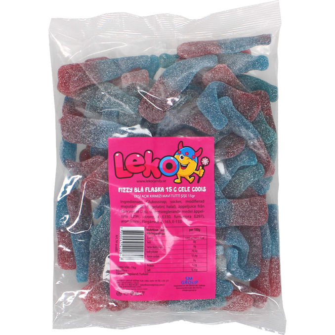 Leko Godis Fizzy Blå Flaskor
