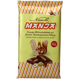 Mindestens haltbar bis: 19.01.2026 Manja Schokolade Haselnusscreme-Füllung