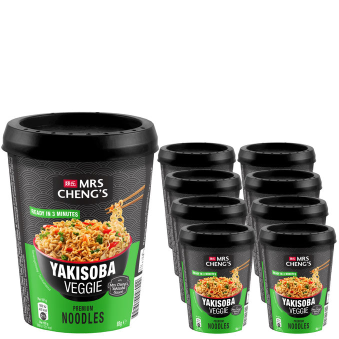Mrs Cheng's Kuppinuudeli Yakisoba Kasvis 8-pack