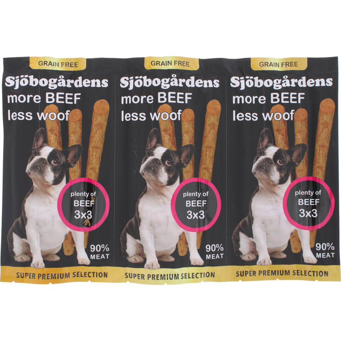 Sjöbogården Hundsticks Biff 3x3-pack