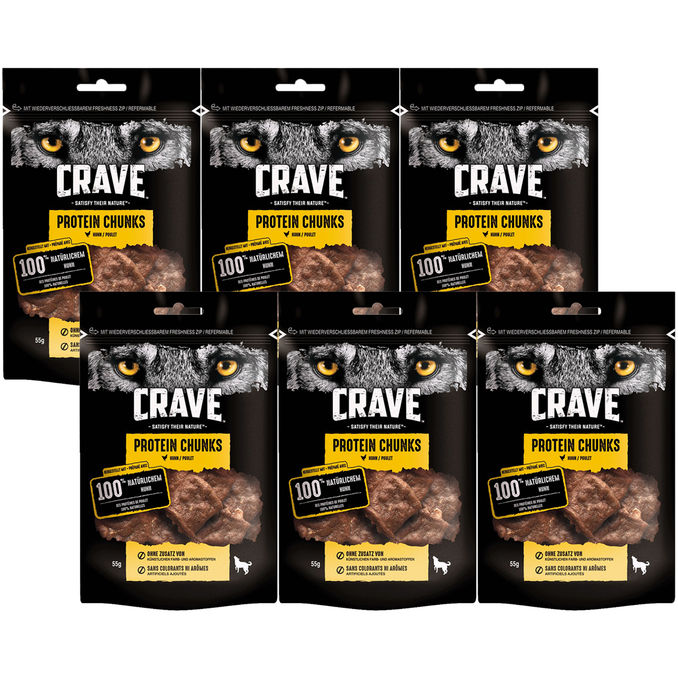 Crave Protein Leckerlis für Hunde mit Huhn, 6er Pack