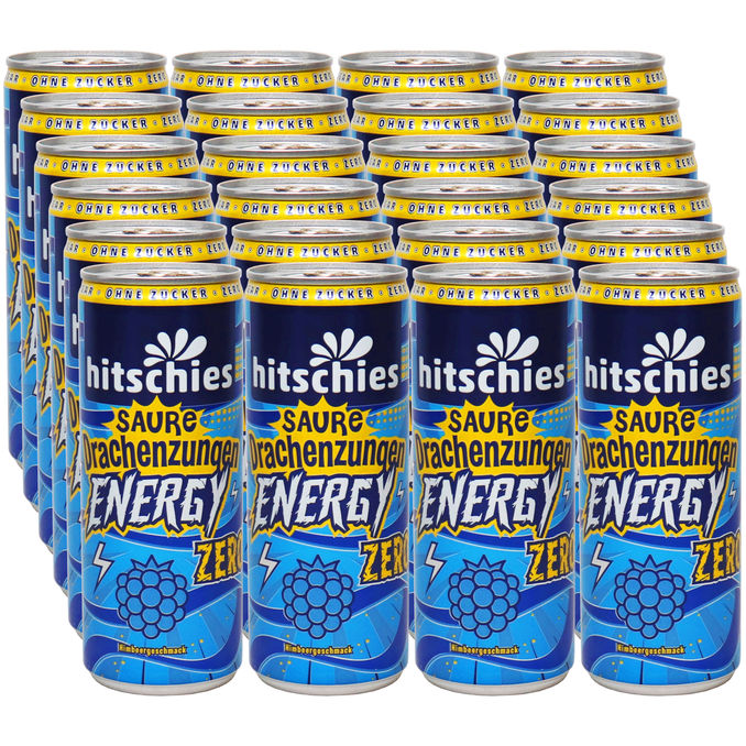 Hitschies Saure Drachenzungen Energy Zero Blau, 24er Pack (EINWEG) zzgl. Pfand