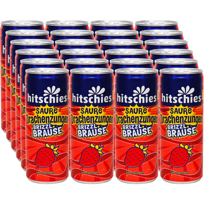 Hitschies Saure Drachenzungen Getränk Erdbeere, 24er Pack (EINWEG) zzgl. Pfand