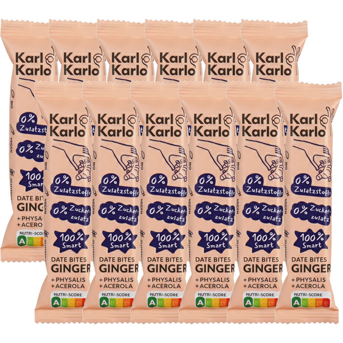 Karl Karlo BIO Dattel-Ingwer-Riegel, 12er Pack