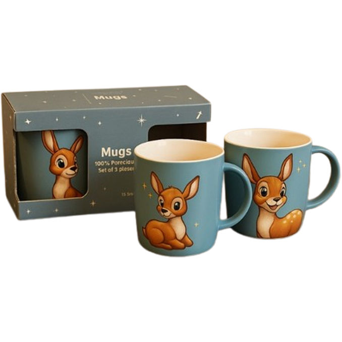 Zerostock Porzellanbecher-Set Reh