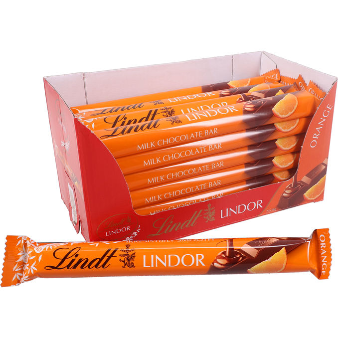 Lindt Maitosuklaapatukka Appelsiini 24-pack