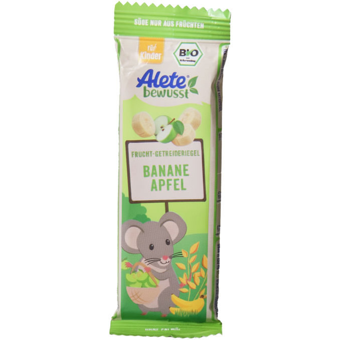 Alete bewusst BIO Frucht-Getreide-Riegel Banane Apfel