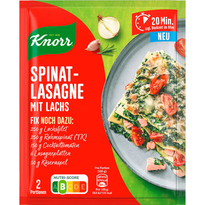 Knorr Fix Spinat-Lasagne mit Lachs