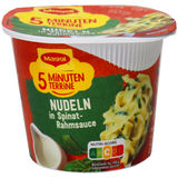 Maggi 5 Minuten Terrine, Nudeln in Spinat-Rahmsauce