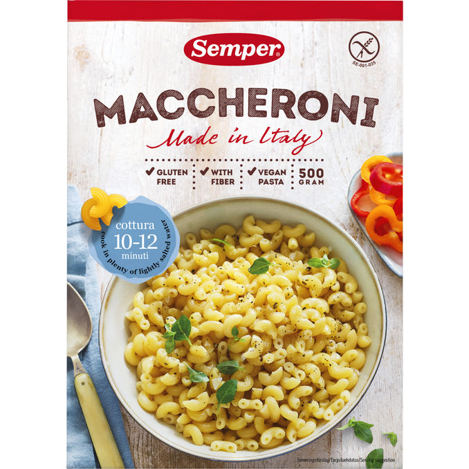 Semper Pasta Maccheroni Glutenfri