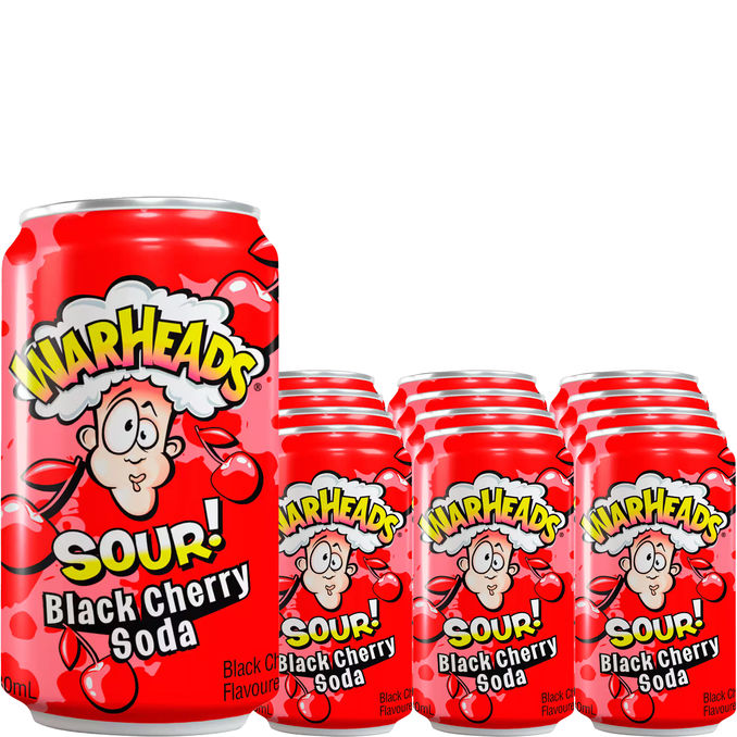 Warheads Soda Sour Black Cherry, 12er Pack (EINWEG) zzgl. Pfand