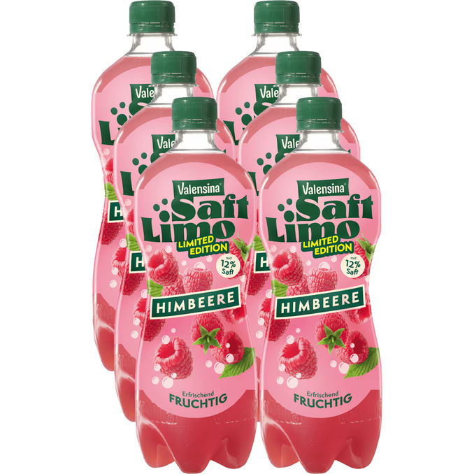 Valensina Limonade Himbeere, 6er Pack (EINWEG) zzgl. Pfand