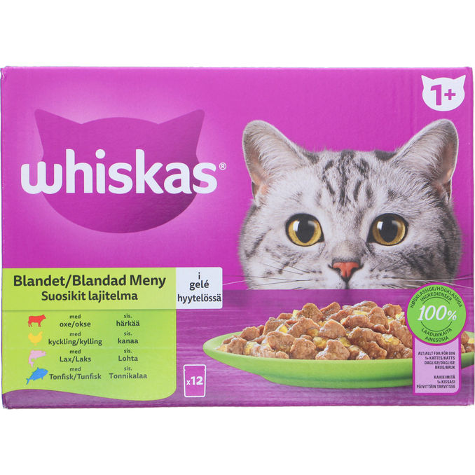 Whiskas Kattmat Blandad Meny 12-pack