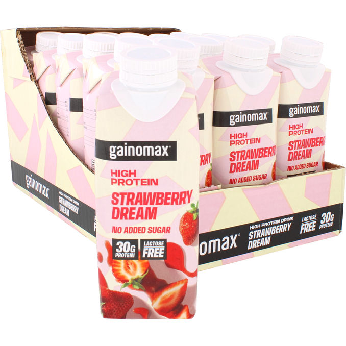15 x Gainomax Proteindryck Jordgubb | 15 x 250ml - Storpack