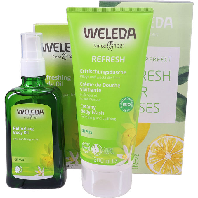 WELEDA Lahjapakkaus Refreshing Body Oil & Creamy Body Wash
