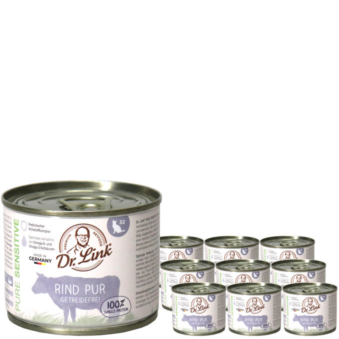 Dr. Link® Katzenfutter Rind, 6er Pack