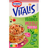 Mindestens haltbar bis: 28.02.2026 Dr. Oetker Veganes Knuspe-Müsli Berry & White Chunks
